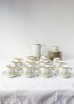 Pamono Linnaea Borealis Porcelain Service for 13 from Hackefors, 1970s, Set of 43> Coffee & Tea Service