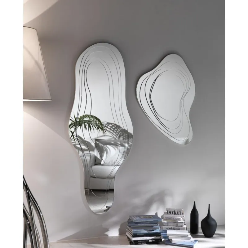 Pamono Livelli 1750 Wall Mirror with White Colored MDF by Barberini & Gunnell> Mirrors