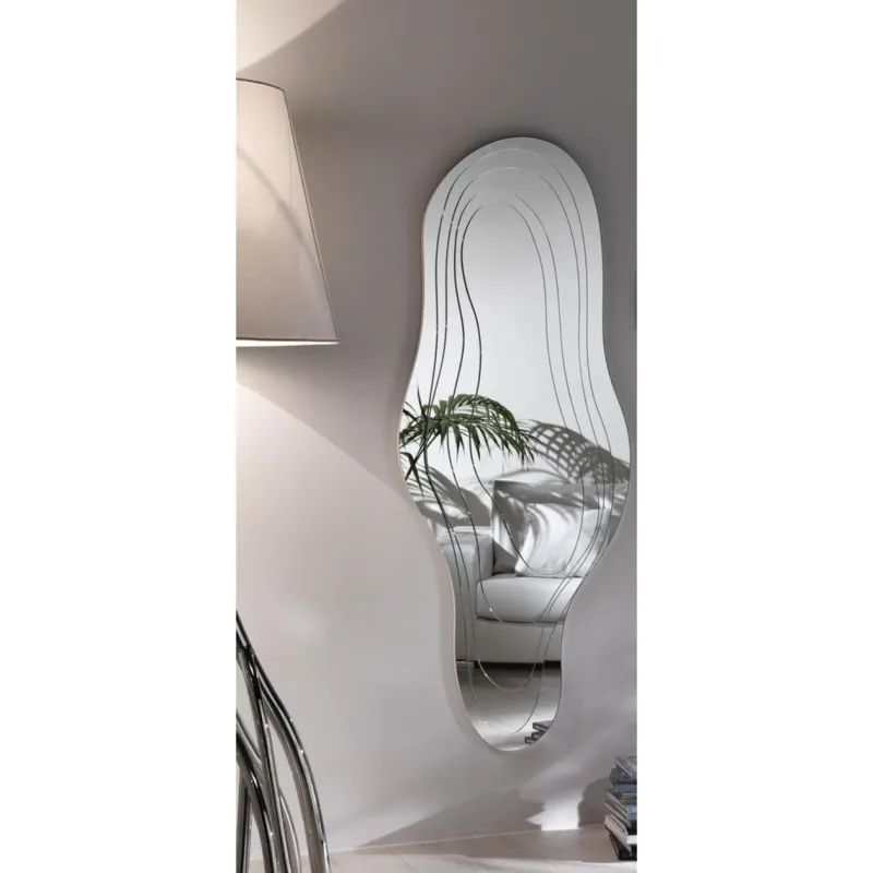 Pamono Livelli 1750 Wall Mirror with White Colored MDF by Barberini & Gunnell> Mirrors
