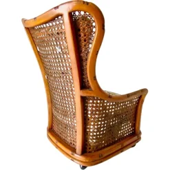 Online Pamono Living Room Set in Fake Bamboo and Rattan from Giorgetti Italia, 1970s, Set of 3