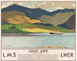 Pamono LMS LNER Loch Awe Travel Poster attributed to Norman Wilkinson, 1930s> Posters|Wall Decor