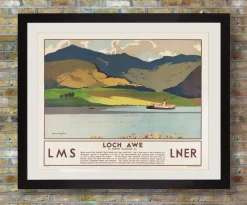 Pamono LMS LNER Loch Awe Travel Poster attributed to Norman Wilkinson, 1930s> Posters|Wall Decor