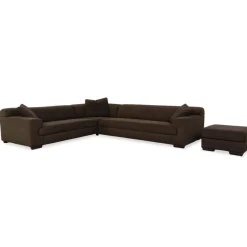 Online Pamono Loft Corner Sofa and Ottoman in Grey Brown Fabric from Ewald Schillig, Set of 2