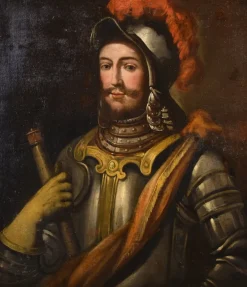 Clearance Pamono Lombard School Artist, Portrait of a Cavalier, 1680, Oil on Canvas, Framed