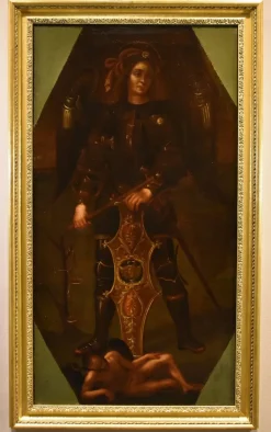 Outlet Pamono Lombard School Artist, Saint Michael the Archangel, 1650, Oil on Canvas