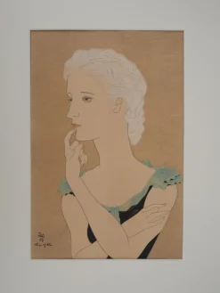 Best Pamono Léonard Tsuguharu Foujita, Young Blonde Woman, Original Engraving