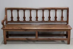Pamono Long Antique Chestnut Wood Bench> Benches