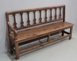 Pamono Long Antique Chestnut Wood Bench> Benches