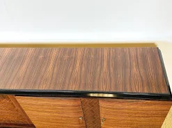Pamono Long Art Deco Sideboard in Macassar and Zebrano by André Arbus, 1940><noscript><img width=