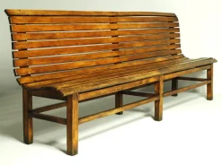 Pamono Long Indoor Railway Station Bench in Beech, 1930> Benches