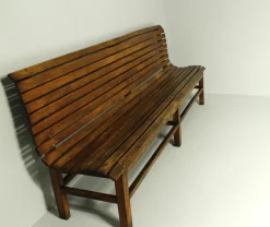 Pamono Long Indoor Railway Station Bench in Beech, 1930><noscript><img width=