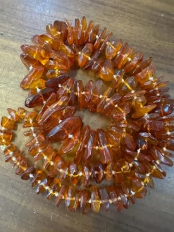 Hot Pamono Long Necklace in Shaded Amber, 1950s