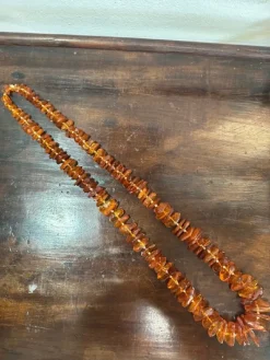 Hot Pamono Long Necklace in Shaded Amber, 1950s