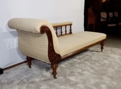 Pamono Long Victorian Mahogany Chaise Lounge, England, 19th Century><noscript><img width=