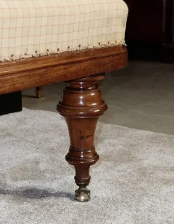 Pamono Long Victorian Mahogany Chaise Lounge, England, 19th Century><noscript><img width=
