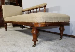 Pamono Long Victorian Mahogany Chaise Lounge, England, 19th Century><noscript><img width=