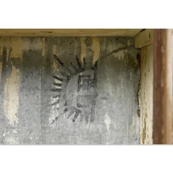 Pamono Long Wall Showcase to Hang in Wood and Zinc><noscript><img width=