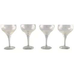 Pamono Lotus Glasses by Bjorn Wiinblad for Rosenthal, 1980s, Set of 4> Glassware