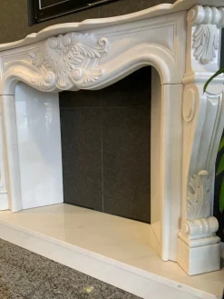 Pamono Louis IV Style Carrara Marble Fireplace by Gualtieri Dino> Fireplaces And Mantels