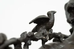 Pamono Louis Moreau, Nimphe de Bois, 19th Century, Patinated Bronze on Red Levanto Marble Base><noscript><img width=