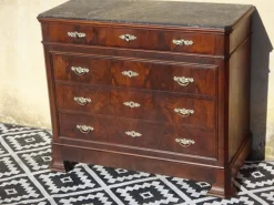 Outlet Pamono Louis Philippe Chest of Drawers in Walnut and Burl Walnut from Befos