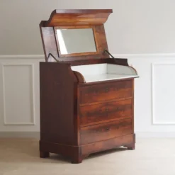 Pamono Louis Philippe Dressing Table with Mirror and Marble Top, 1850s><noscript><img width=