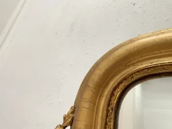 Pamono Louis Philippe Gold Leaf Gilded Wood Wall Mirror, 19th Century><noscript><img width=