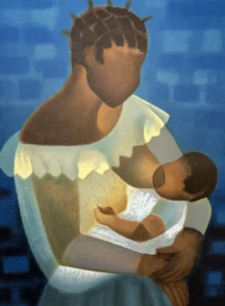 Pamono Louis Toffoli, Maternity in Blue, Original Lithograph> Prints & Multiples
