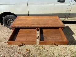 Pamono Louis XIII Style Oak 2-Drawer Desk with Twisted Legs