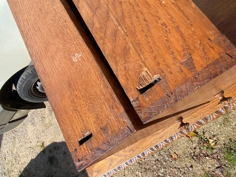 Pamono Louis XIII Style Oak 2-Drawer Desk with Twisted Legs
