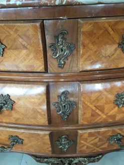 Pamono Louis XIV Style Chest of Drawers in Marquetry Wood with Chiseled Bronze><noscript><img width=