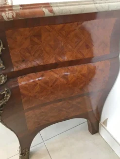 Pamono Louis XIV Style Chest of Drawers in Marquetry Wood with Chiseled Bronze><noscript><img width=