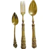 Pamono Louis XIV Style Napoleon III Gilded Cutlery Set in Vermeil, 1920s, Set of 3