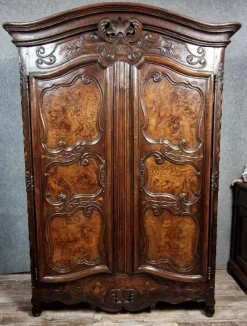 Pamono Louis XV Armoire in Marquetry, Elm and Walnut by Antoine Sertelon, 1773> Cabinets & Wardrobes