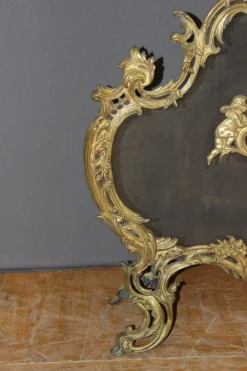 Pamono Louis XV Bronze Fireplace Screen, 1800s