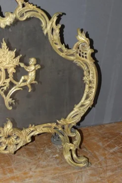 Pamono Louis XV Bronze Fireplace Screen, 1800s