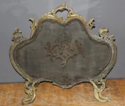 Pamono Louis XV Bronze Fireplace Screen, 1800s