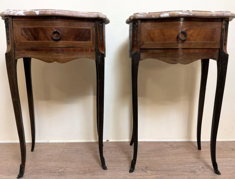Pamono Louis XV Ceremonial Tables in Precious Wood, Set of 2> Nightstands