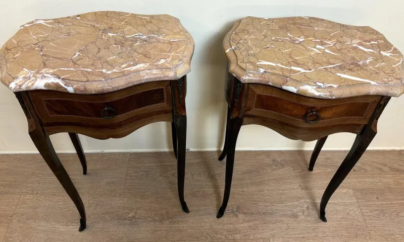 Pamono Louis XV Ceremonial Tables in Precious Wood, Set of 2> Nightstands