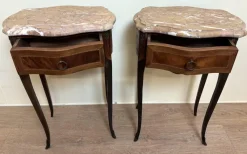 Pamono Louis XV Ceremonial Tables in Precious Wood, Set of 2><noscript><img width=