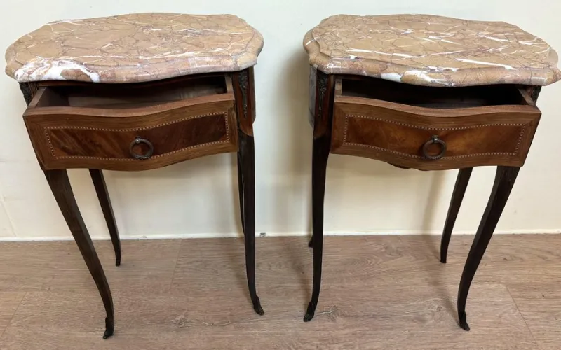 Pamono Louis XV Ceremonial Tables in Precious Wood, Set of 2> Nightstands