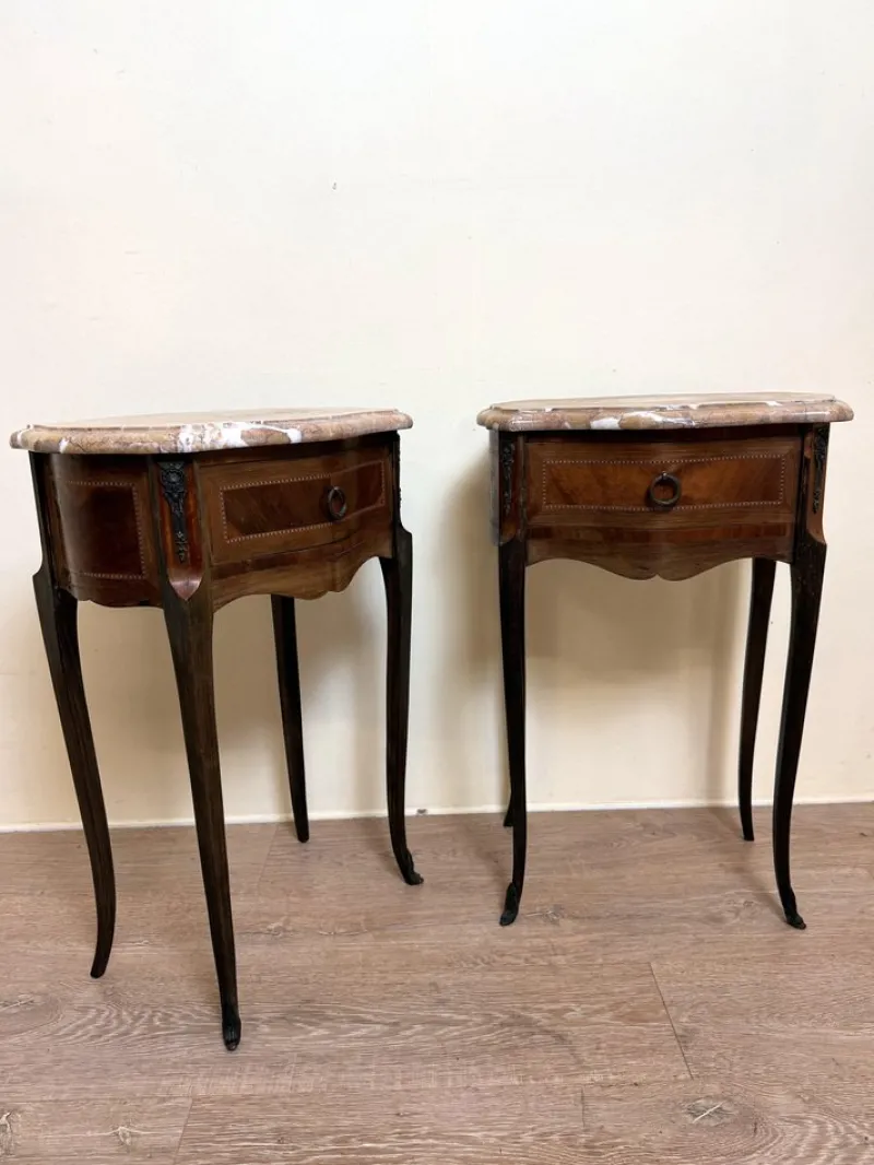 Pamono Louis XV Ceremonial Tables in Precious Wood, Set of 2> Nightstands