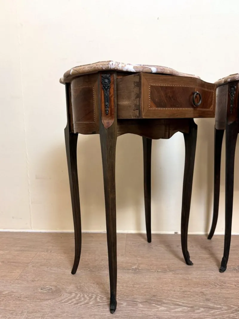 Pamono Louis XV Ceremonial Tables in Precious Wood, Set of 2> Nightstands