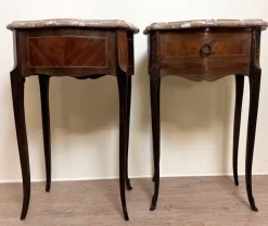Pamono Louis XV Ceremonial Tables in Precious Wood, Set of 2><noscript><img width=