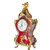 New Pamono Louis XV Clock in Tortoiseshell Effect Lacquer & Gilt Bronze