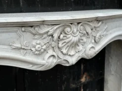 Outlet Pamono Louis XV Fireplace in White Carrara Marble, 1880s