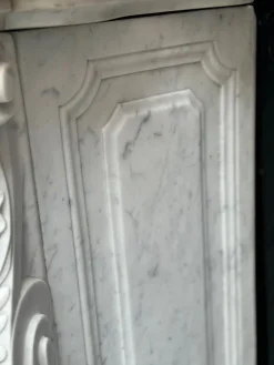 Outlet Pamono Louis XV Fireplace in White Carrara Marble, 1880s