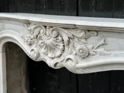 Outlet Pamono Louis XV Fireplace in White Carrara Marble, 1880s