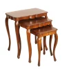Pamono Louis XV French Nesting Tables in Walnut, 1930, Set of 3