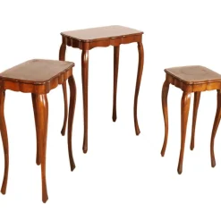 Pamono Louis XV French Nesting Tables in Walnut, 1930, Set of 3